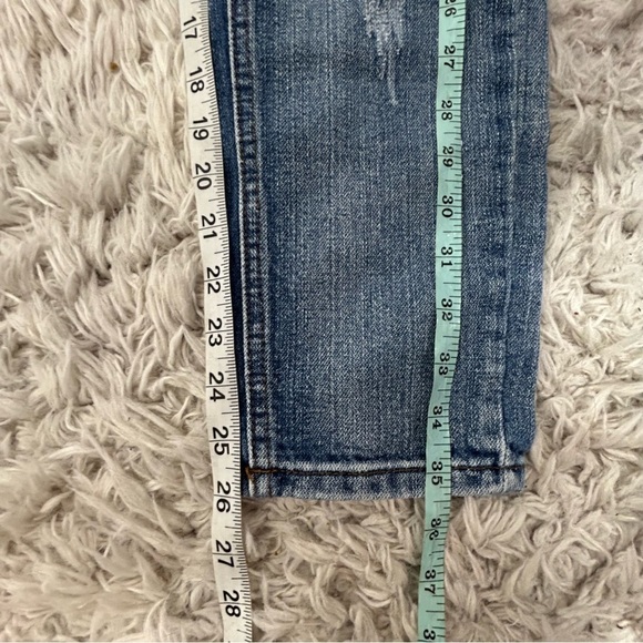 Signature 8 Distressed Low Rise Blue Jeans - Picture 14 of 14